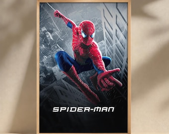 Spider Man Movie Poster, Canvas Print, Wall Art, Film Poster Artwork, Home Decor