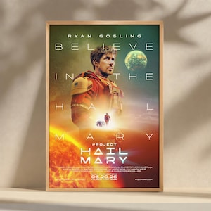 Project Hail Mary Movie Poster, Canvas Print, Wall Art, Film Poster Artwork, Home Decor