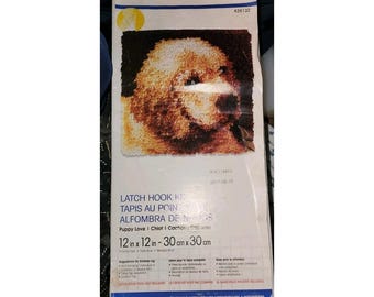 Kit per tappeto a punto annodato Caron WonderArt Puppy Love per cani, 30 x 30 cm, nuovo, sigillato, Lab Retre