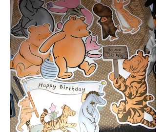 Winnie The Pooh Tigger Eyeore Birthday Plastics Yard Art Sign Stakes Lawn Disney