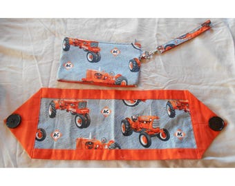 Allis Chalmers Handbag Bathroom Travel Bag 9 X 5.5  Coin PURSE Handmade Doily