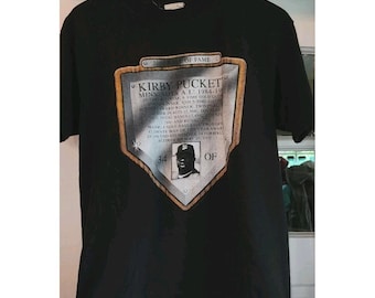 Vintage 90s Kirby Puckett Big  T-shirt MN Twins USA Size Medium Black Tare