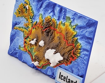 Iceland 3D Map Fridge Magnet | Iceland Souvenir | Travel Gift