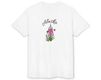 Alaska Fireweed wildflower with Bumble Bees T-Shirt | Alaska Chic