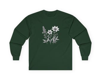 Camiseta de manga larga con flores silvestres