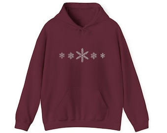 Five Snowflakes Blended Hoodie | Minimalist Design