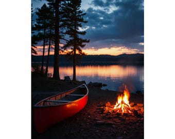 Póster satinado de camping acogedor