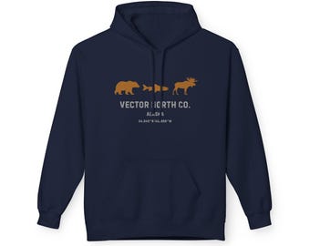 Sudadera con capucha con el logotipo de la silueta de Alaska / Sudadera con capucha para aventuras al aire libre