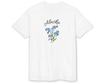 Alaska Forget-Me-Not Bumble Bees T-Shirt | Summer Camping Tee