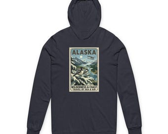 Camiseta con capucha con póster de viaje de carboneros de Alaska