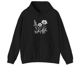 Sudadera con capucha y ramo de flores silvestres / Camiseta de aventura al aire libre