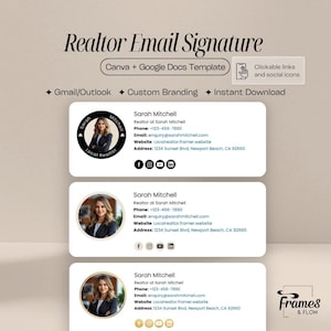 Szablon podpisu e-mail agenta nieruchomości – Canva, Dokumenty Google, linki do Gmaila/Outlooka