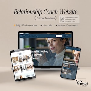 Plantilla para coach de relaciones / Sitio web de coaching de varias páginas / Sistema empresarial listo para la conversión / Alto rendimiento