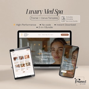 Luxe Med Spa-lijstsjabloon | Websiteontwerp zonder code (digitale download)