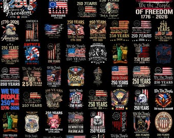 50+ We The People 1776-2026 PNG Bundle, US 250 Year Anniversary Graphics, 250th Anniversary Download, Patriotic Independence Clipart