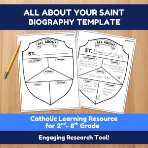 All About a Saint Printable Shield Template | Catholic Learning Resource