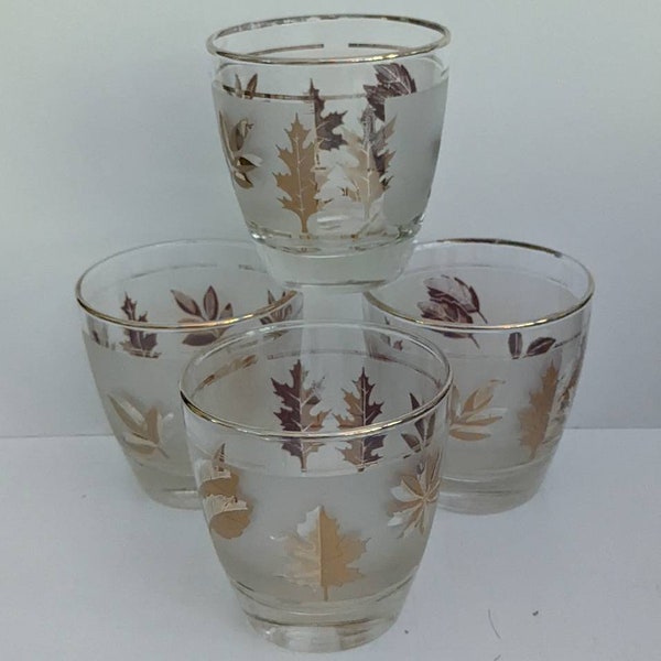 Libbey Gold Leaf Glasses Etsy