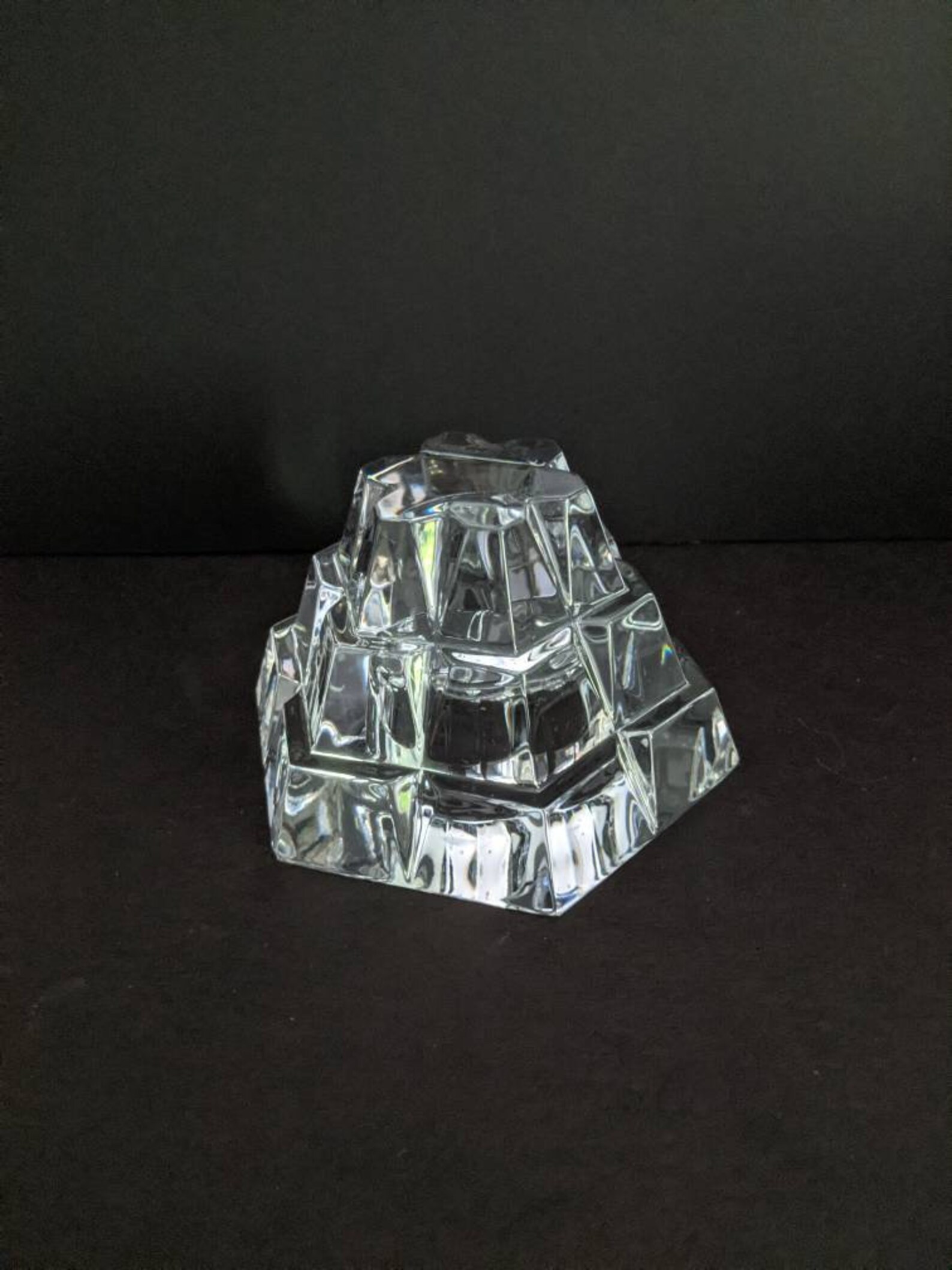 Miller Rogaska Signed Crystal Candle Holder/ Brilliance Etsy