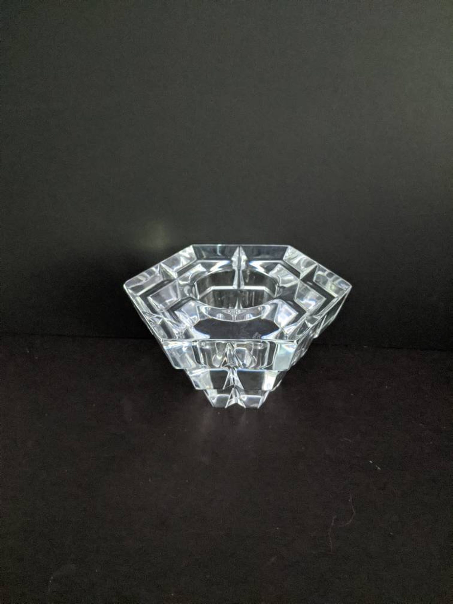 Miller Rogaska Signed Crystal Candle Holder/ Brilliance Etsy