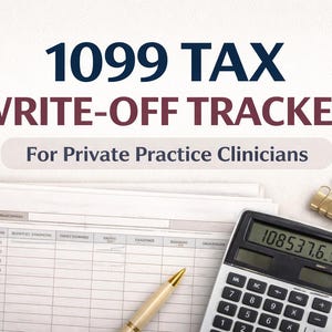 Rastreador de deducción de impuestos 1099 para consultorios privados / Organizador de gastos e ingresos para terapeutas / Descarga digital en PDF