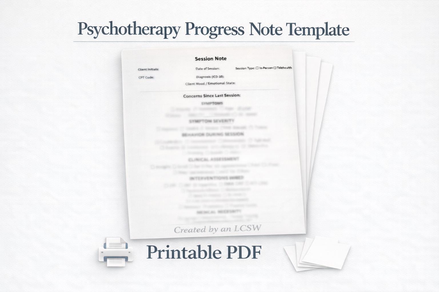 Psychotherapy Progress Note Template for Therapists | 90837 Insurance ...