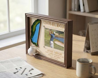 Personalized Hole In One Golf Shadow Box | Retirement Gift