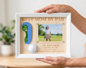 Personalized Golf Photo Frame – "Mom by Par" Hole-in-One Display
