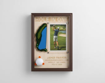 Custom Golf Course Map & Photo Display, Golf Keepsake, Retirement Gift for Dad