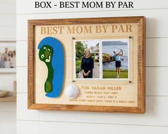Custom Golf Photo Frame | "Mom By Par" Felt & Turf Art Display