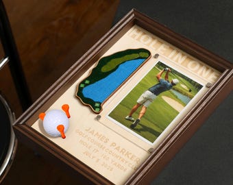 Custom Golf Keepsake Frame, Hole-in-One Gift, Anniversary Retirement Gift for Golfers