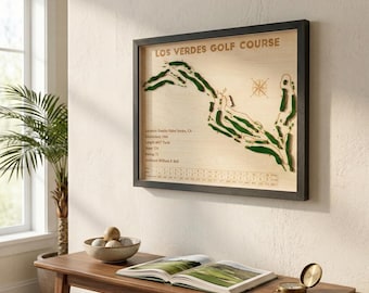 Personalized Golf Course Map – Custom Wood Wall Art (16x20")