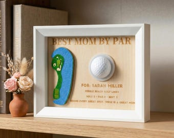 Personalized Golf Shadow Box – 3D Golf Ball Frame for Mom