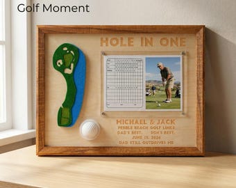 Personalized Golf Frame, Hole In One Keepsake, Custom Scorecard Photo Display