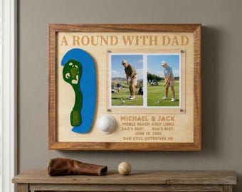 Custom Golf Photo Frame | Personalized Father's Day Gift for Golfer | Unique Golf Memory Box