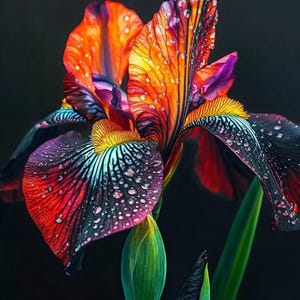 Sementes de Íris Barbada Fire Glow – Flores Perenes Vermelhas e Pretas com Babados