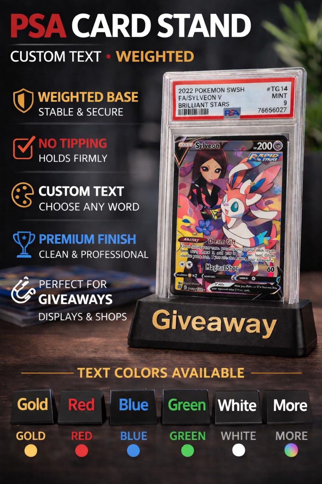 Weighted Display Frame Weighted Card Display Stand for MTG, Pokémon & TCG Cards | Double ...