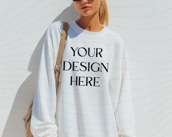 Comfort Colors 6014 wit T-shirt met lange mouwen (digitale download)