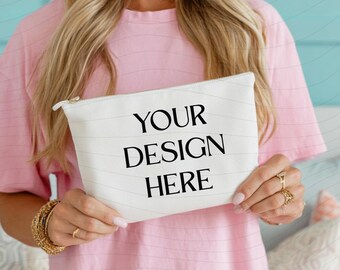 Mockup canvas make-uptas, gestileerde productfoto (digitale png-download)