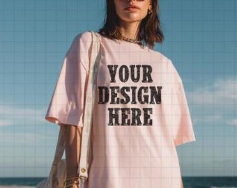 Gildan 5000-model Gildan lichtroze T-shirtmodel Gildan 5000-modelmodel lichtroze bruids-T-shirtmodel Oversized Gildan 5000-model