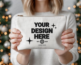 Mockup accessoirezakje | Make-uptasje voor kerst (PNG)