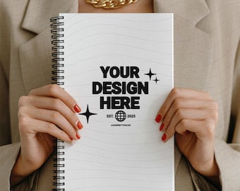 Spiraal notebookmodel, PNG-sjabloon spiraalvormig notebook, Canva spiraalvormig notebookmodel, Printify spiraalvormig notitieboek