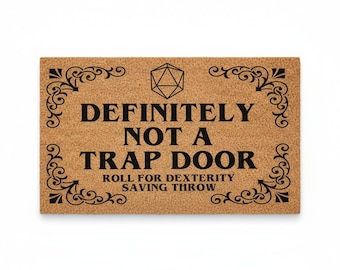 Funny D&D Doormat, Gamer Welcome Mat, Natural Coir