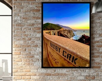 Curvatura de la costa: Puente Bixby al atardecer / Impresión artística de Big Sur