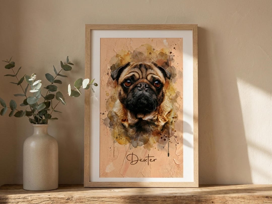 Custom Pet Portraits Using Pet Photo Personalized Digital Dog Portraits ...