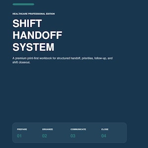 Shift Handoff Report Template | Nursing Worksheet | Healthcare Report Printable | Nurse Brain Sheet | Clinical Planner