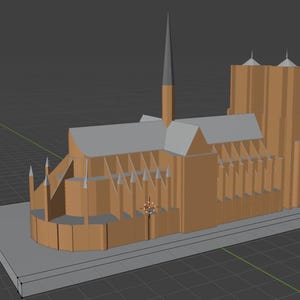 Notre Dame Cathedral 3D Print Model, Paris Architecture