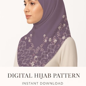 Floral Scarf Pattern Digital Download | Easy Hijab Tutorial | Muslim Headscarf
