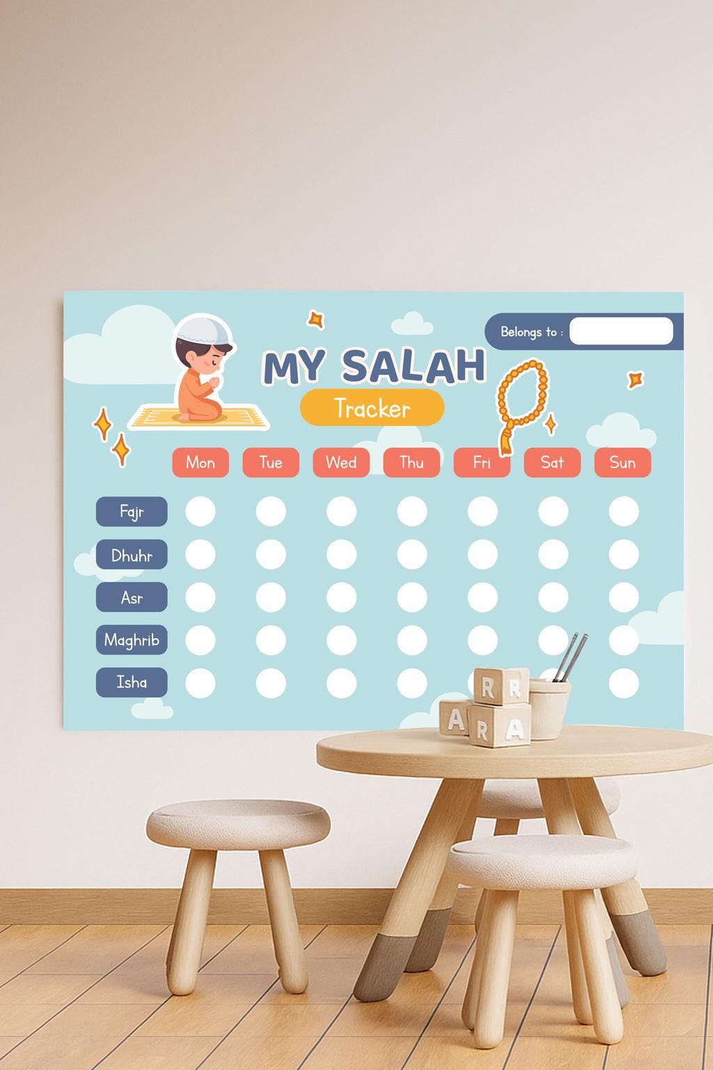 Salah Tracker for Kids | Printable Prayer Chart | Muslim Homeschool ...
