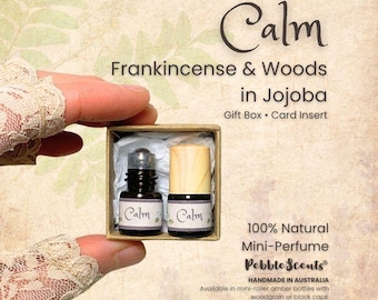 Mini perfume de lavanda e incienso / Perfume natural relajante, regalo ideal para ella / Perfume vegano con aceites esenciales / Regalo de cuidado personal con ingredientes vegetales puros