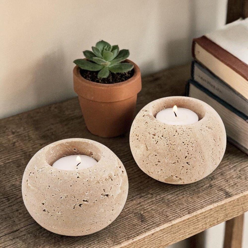Marble Tealight Candle Holders